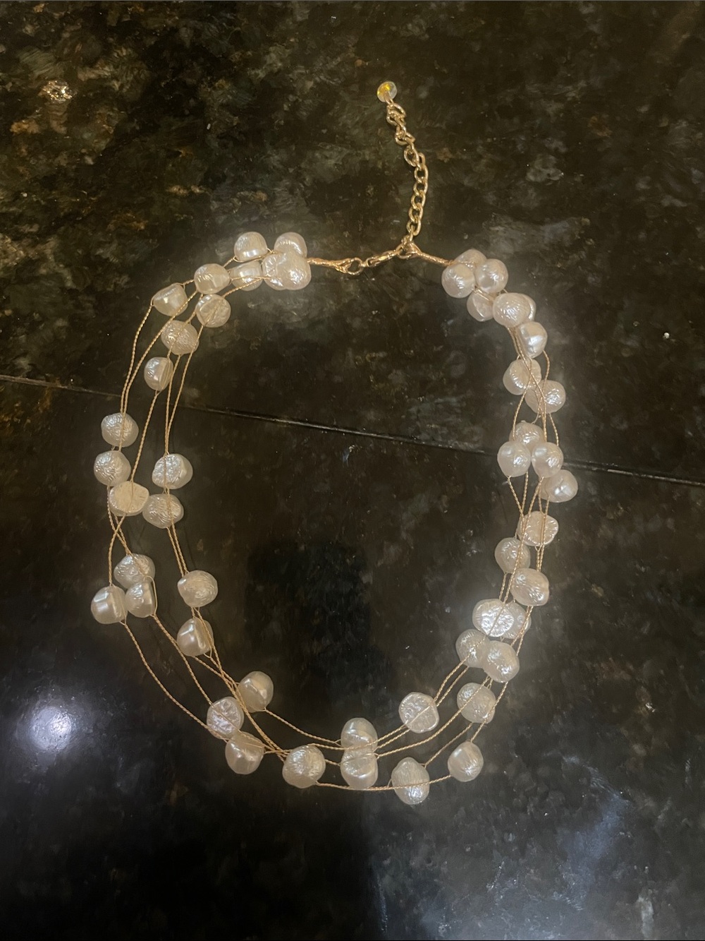 White & Silver Multi strand necklace